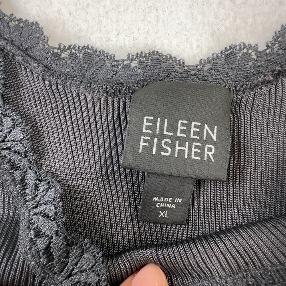 Eileen Fisher Waffle Knit Crewneck Sweater Hi-Low Hem Red Women's Size Large - Picture 3 of 16